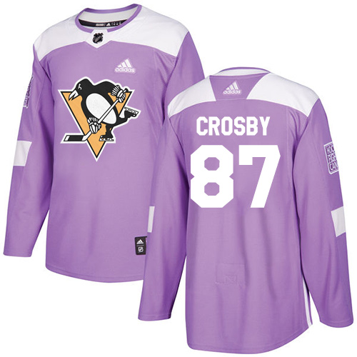 Adidas Penguins #87 Sidney Crosby Purple Authentic Fights Cancer Stitched Youth NHL Jersey